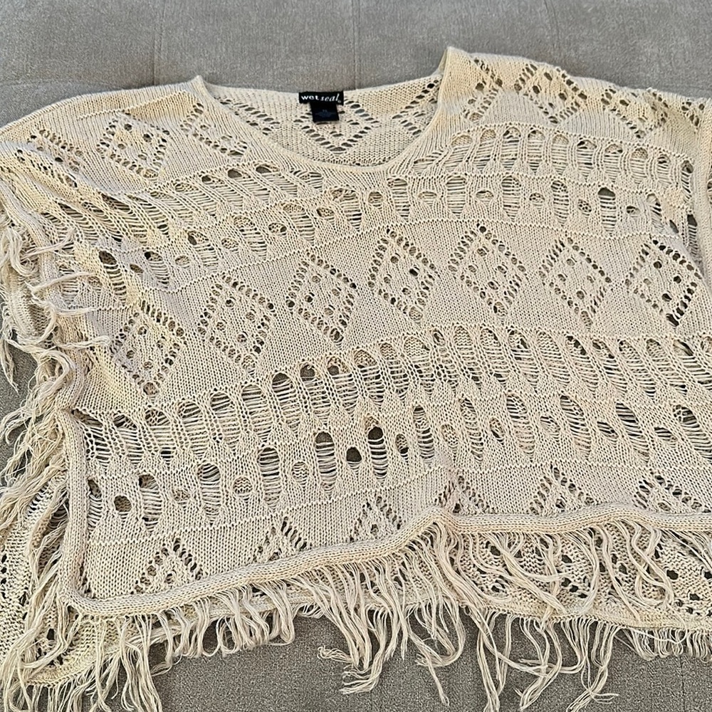 FRINGE OVERSIZED COVERUP